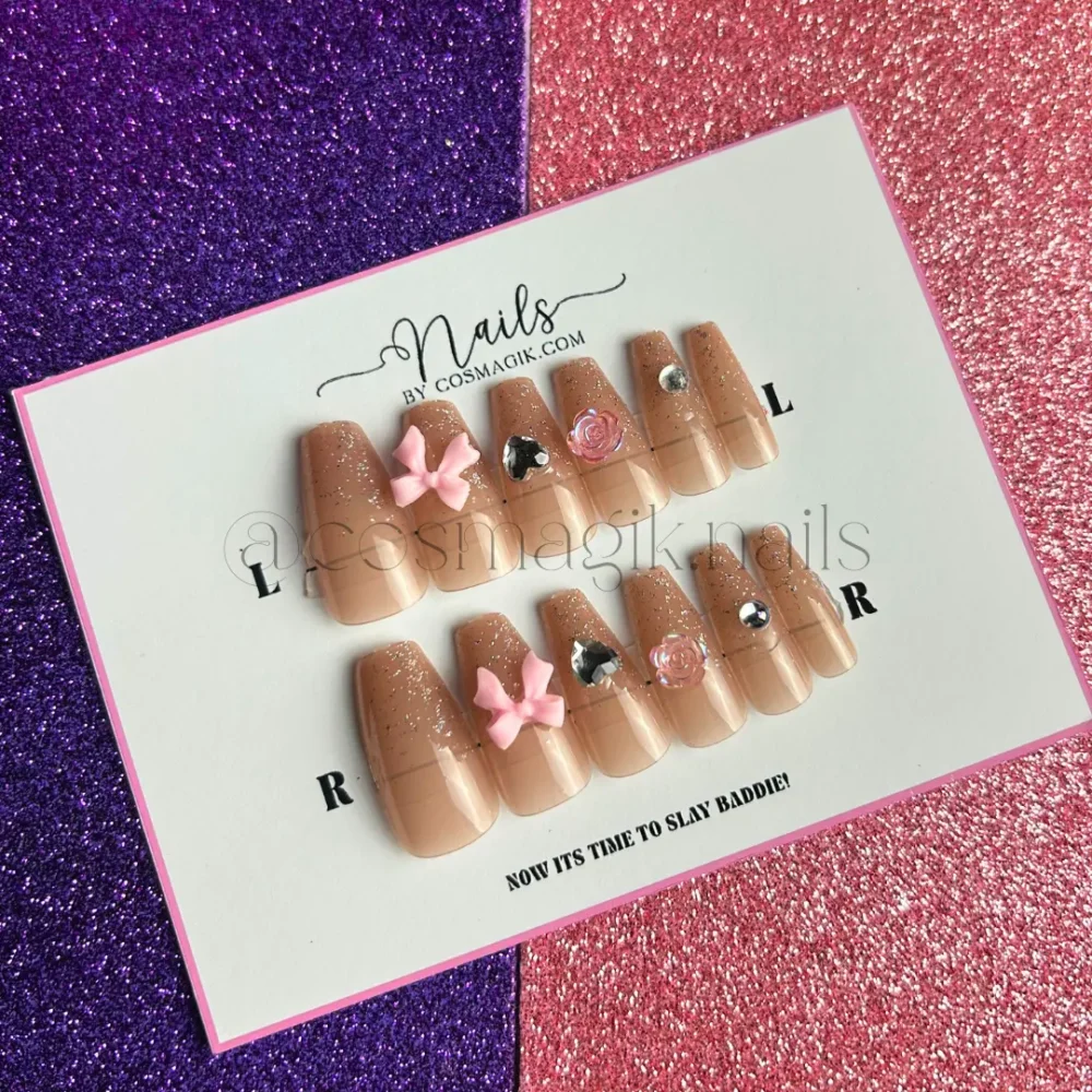 Glimmer Bow Press-On Nails - Image 2