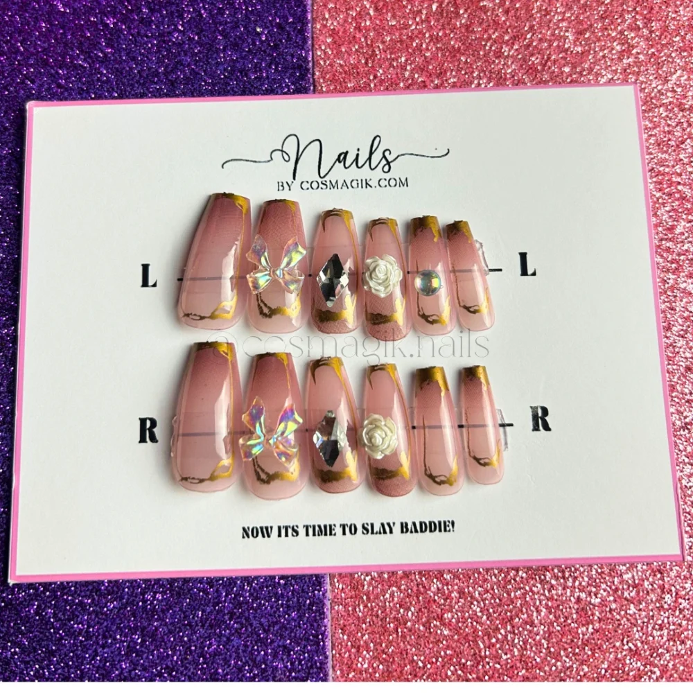 Glossy hazel brown reusable press-on nails – Nails by Cosmagik Pakistan