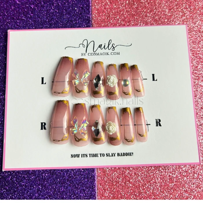 Glossy hazel brown reusable press-on nails – Nails by Cosmagik Pakistan