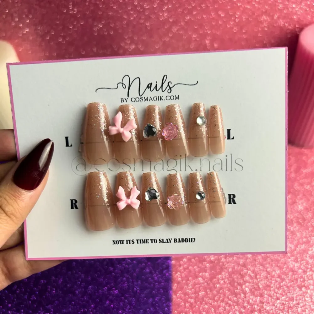 Glimmer Bow Press-On Nails - Image 3