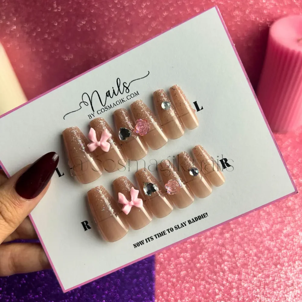 Glimmer Bow Press-On Nails - Image 4