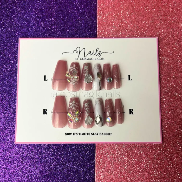 Diamond Drip press-on nails by Nails by Cosmagik – reusable rhinestone glam set in Pakistan